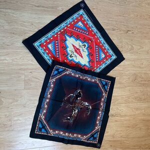 Vintage Colorful Geometric Bandanas Made in USA Native Trail of Tears